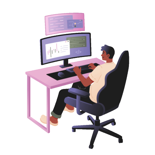 Person on desk